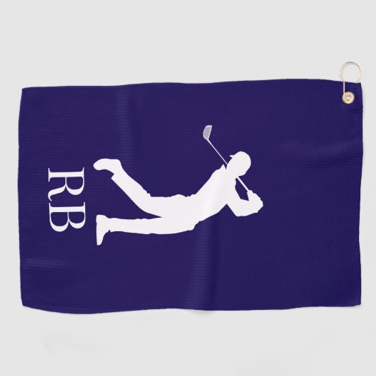 Mans Navy Golfhandtuch (Horizontal)