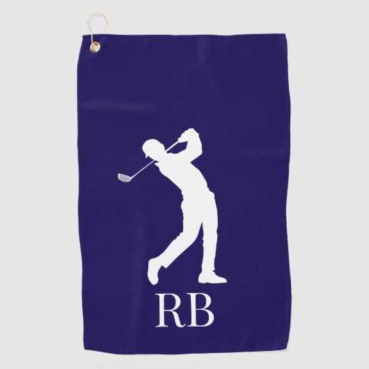 Mans Navy Golfhandtuch (Vorderseite)