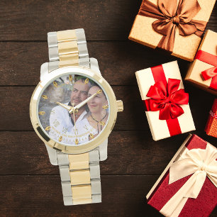 Mans PHOTO Watch 25th 50th Husband ANY Anniversary Armbanduhr