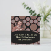 Mans Retro 40. Geburtstags-Party Einladung (Stehend Vorderseite)