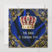 Mans Royal King Birthday Party Einladung (Vorderseite)