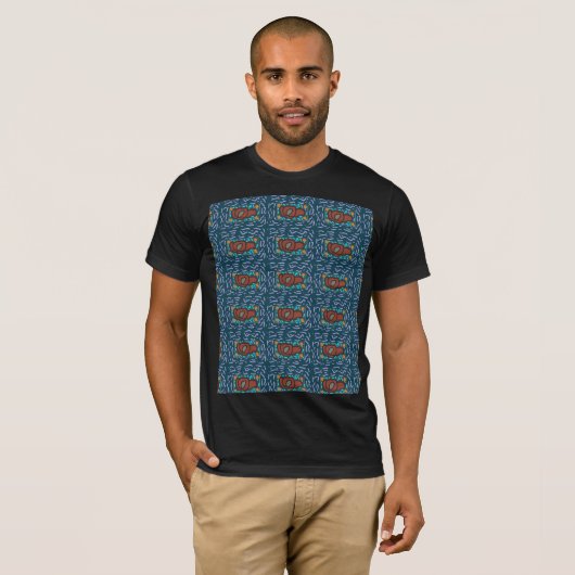 Mans stone gemustertes Design dunkelgrau blau T-Shirt (Vorne ganz)