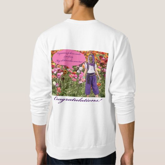 Mans Sweatshirt. Herzlichen Glückwunsch. Sweatshirt (Rückseite)