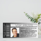 Mans Ticket Geburtstagsparty Einladung (Stehend Vorderseite)