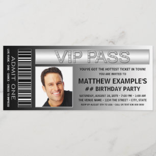 Mans Ticket Geburtstagsparty Einladung