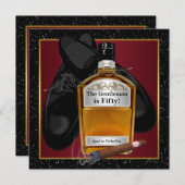 Mans Whiskey Birthday Party Einladung (Vorne/Hinten)