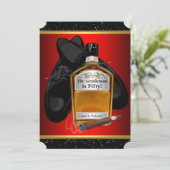 Mans Whiskey Birthday Party Einladung (Stehend Vorderseite)
