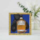 Mans Whiskey Birthday Party Einladung (Stehend Vorderseite)