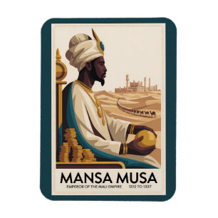 Mansa Musa Mali-Reich afrikanischer König Illustra Magnet