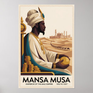 Mansa Musa Mali-Reich afrikanischer König Illustra Poster