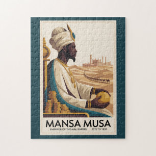 Mansa Musa Mali-Reich afrikanischer König Illustra Puzzle