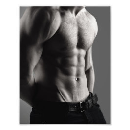 Manscape in Grey Hot Typ Poster