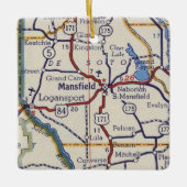 Mansfield LA Vintage Karte Keramikornament (Vorderseite)