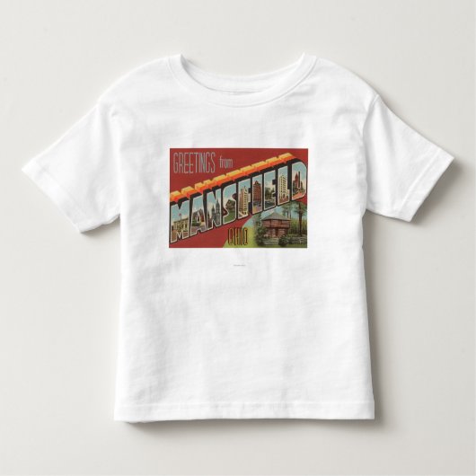 Mansfield, Ohio - große Buchstabe-Szenen Kleinkind T-shirt (Vorderseite)