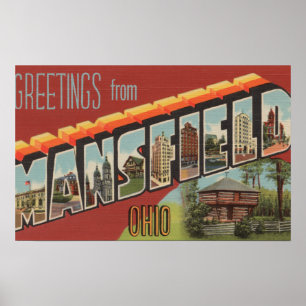 Mansfield, Ohio - große Buchstabe-Szenen Poster