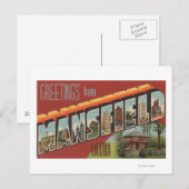Mansfield, Ohio - Große Buchstabenszenen Postkarte (Vorne/Hinten)