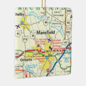 Mansfield Ohio Vintag Map Keramikornament (Rechts)