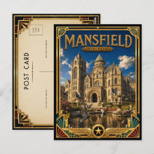 Mansfield Ohio Vintage Art Deco Golden Age Postkarte