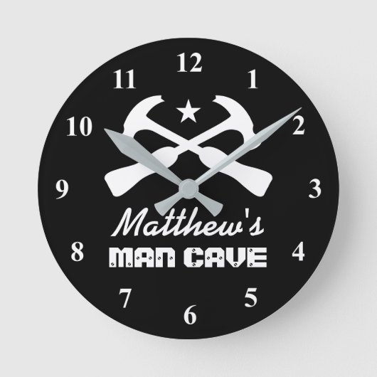 Manshammer Logo Autogarage oder Mancave Wanduhr (Vorderseite)