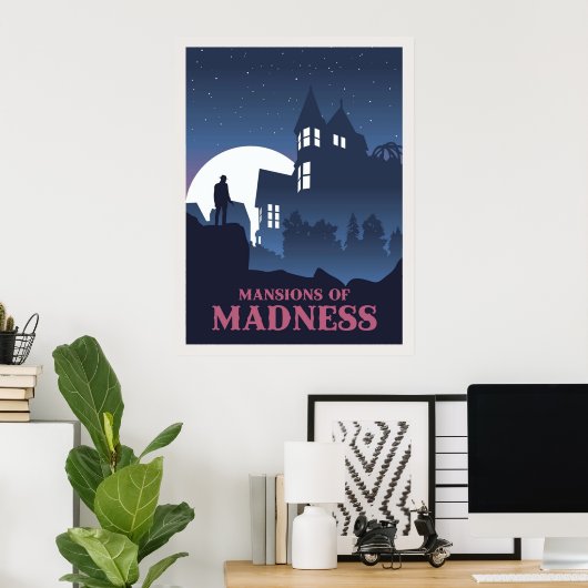 Mansions of Madness Board Game Minimalistisch Trav Poster (Heimbüro)