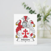 Manson Familienwappen Postkarte (Stehend Vorderseite)