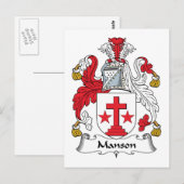 Manson Familienwappen Postkarte (Vorne/Hinten)