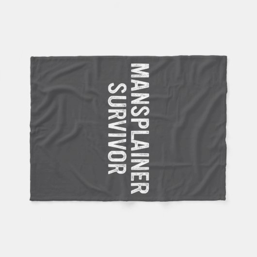 Mansplainer Survivor Funny Simple Design  Fleecedecke (Vorderseite (Horizontal))