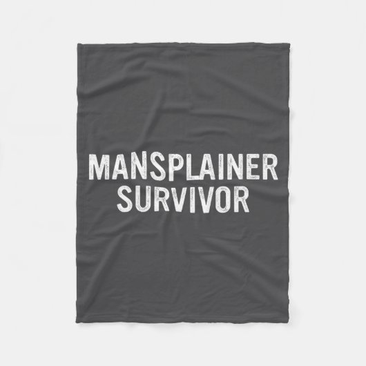 Mansplainer Survivor Funny Simple Design  Fleecedecke (Vorderseite)
