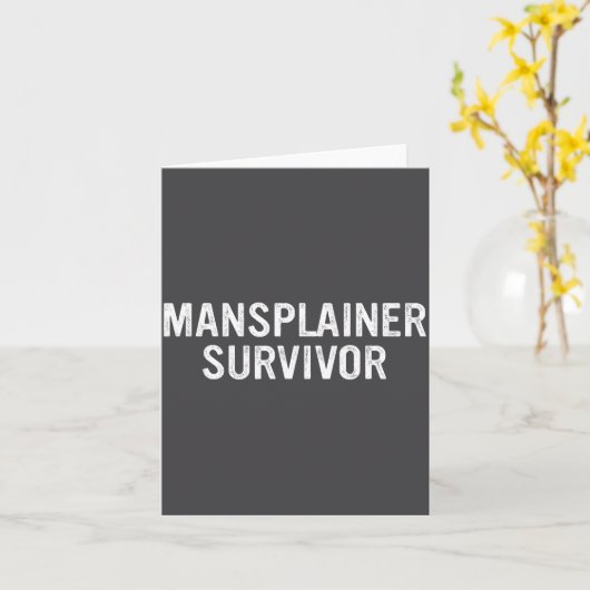 Mansplainer Survivor Funny Simple Design  Karte (Gelbe Blume)