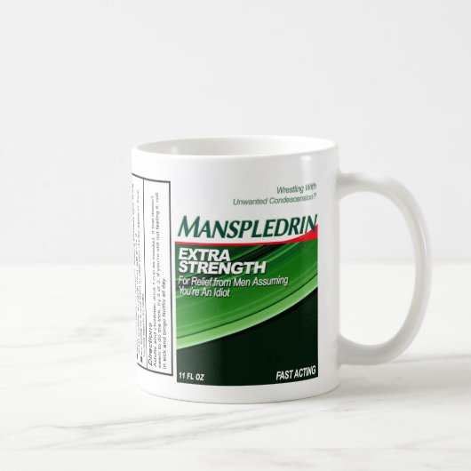 Manspledrin-Tasse | Mansplaining Relief for Femini Kaffeetasse (Rechts)