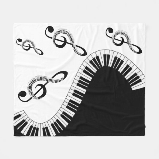Manta de forro polar con notas musicales fleecedecke (Vorderseite (Horizontal))