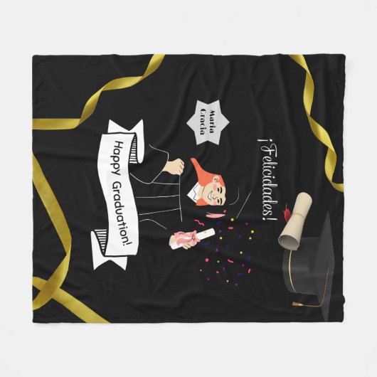 Manta forro polar graduacion nombre personalizado fleecedecke (Vorderseite (Horizontal))