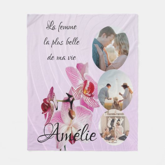 Manta personalizada 'La mujer más bella de mi vida Fleecedecke (Vorderseite)