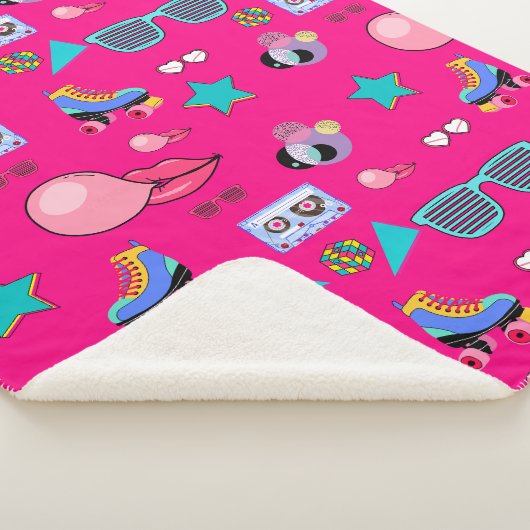 Manta Polar 80s Costume Vibrant pink Retro culture Sherpadecke (3/4)