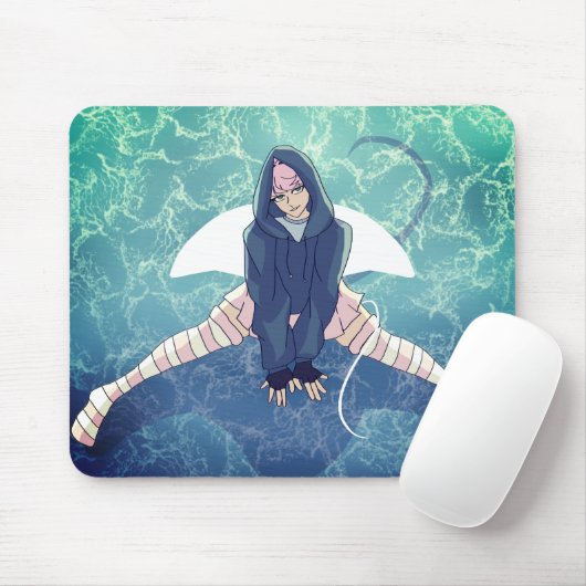 Manta Ray Anime Character Mousepad (Mit Mouse)