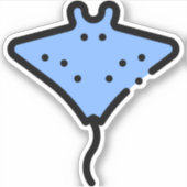 Manta ray aufkleber (Vorderseite)