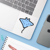 Manta ray aufkleber (Laptop mit iPhone)