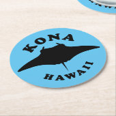 Manta Ray Diving in Kona, Hawaii Runder Pappuntersetzer (Angewinkelt)