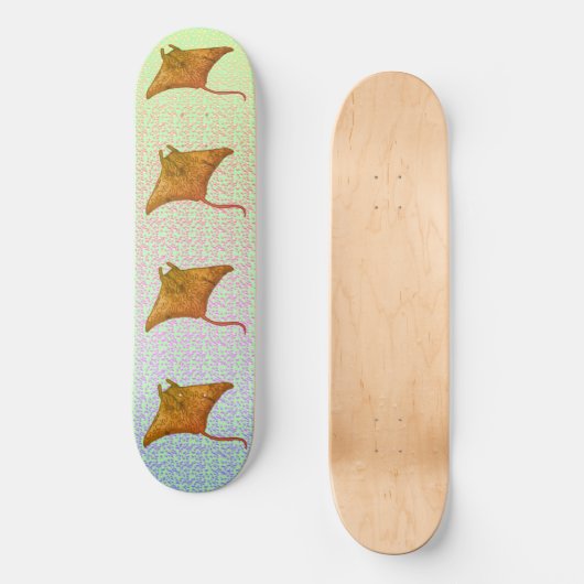 Manta Ray Flames custom name Skateboard (Vorderseite)