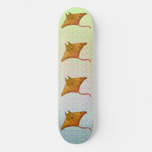 Manta Ray Flames custom name Skateboard (Vorderseite)