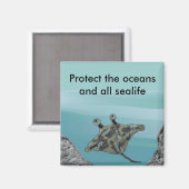 Manta Ray Habitat Protection Magnet (Vorderseite/Rückseite)