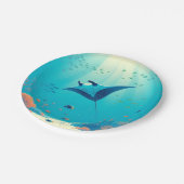 Manta-Ray-Küstenart Pappteller (Schrägansicht)