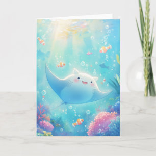 Manta Ray lächeln im Korallenparadies Karte