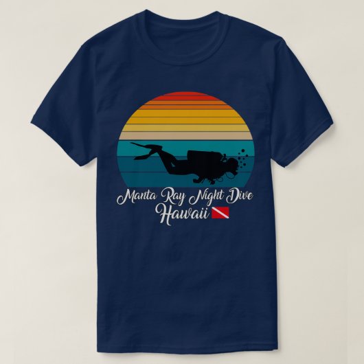 Manta Ray Night Dive Hawaii Diving T-Shirt (Design vorne)
