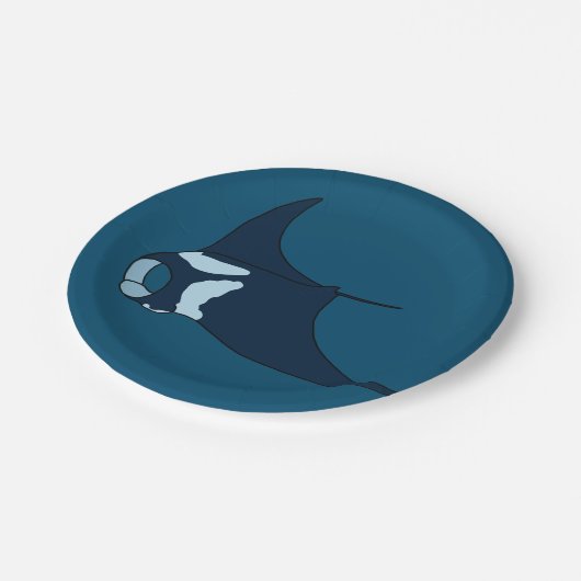 Manta Ray Pappteller (Schrägansicht)