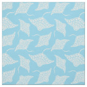 Manta Ray Pattern Tribal Tattoo Style Blau Weiß Stoff (Muster)
