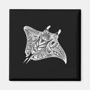 Manta Ray Polynesisches Stammesmeer Tattoo Sea Magnet