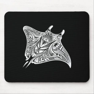Manta Ray Polynesisches Stammesmeer Tattoo Sea Mousepad