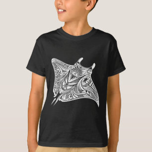 Manta Ray Polynesisches Stammesmeer Tattoo Sea T-Shirt