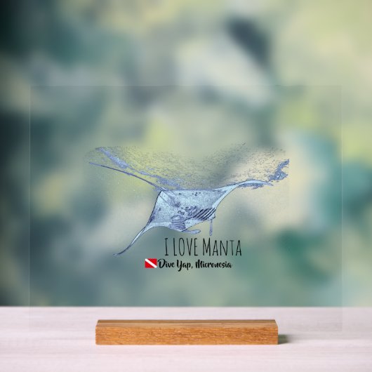 Manta Ray Silhouette Acrylschild (Neutral)